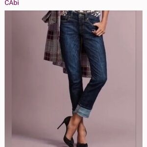 CAbi. Lou Lou Straight Leg Jean. Medium wash. Midrise. Size 16.